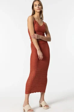 Tiffosi Falda De Punto Midi Naranja Clearance