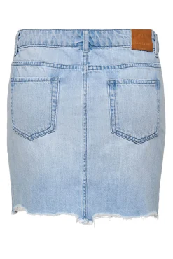 Only Falda Denim Desflecada Azul Claro Outlet