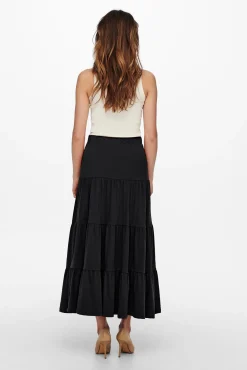 Only Falda Larga Negro Sale