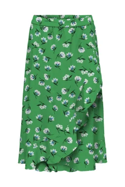 Only Falda Larga Cruzada Verde