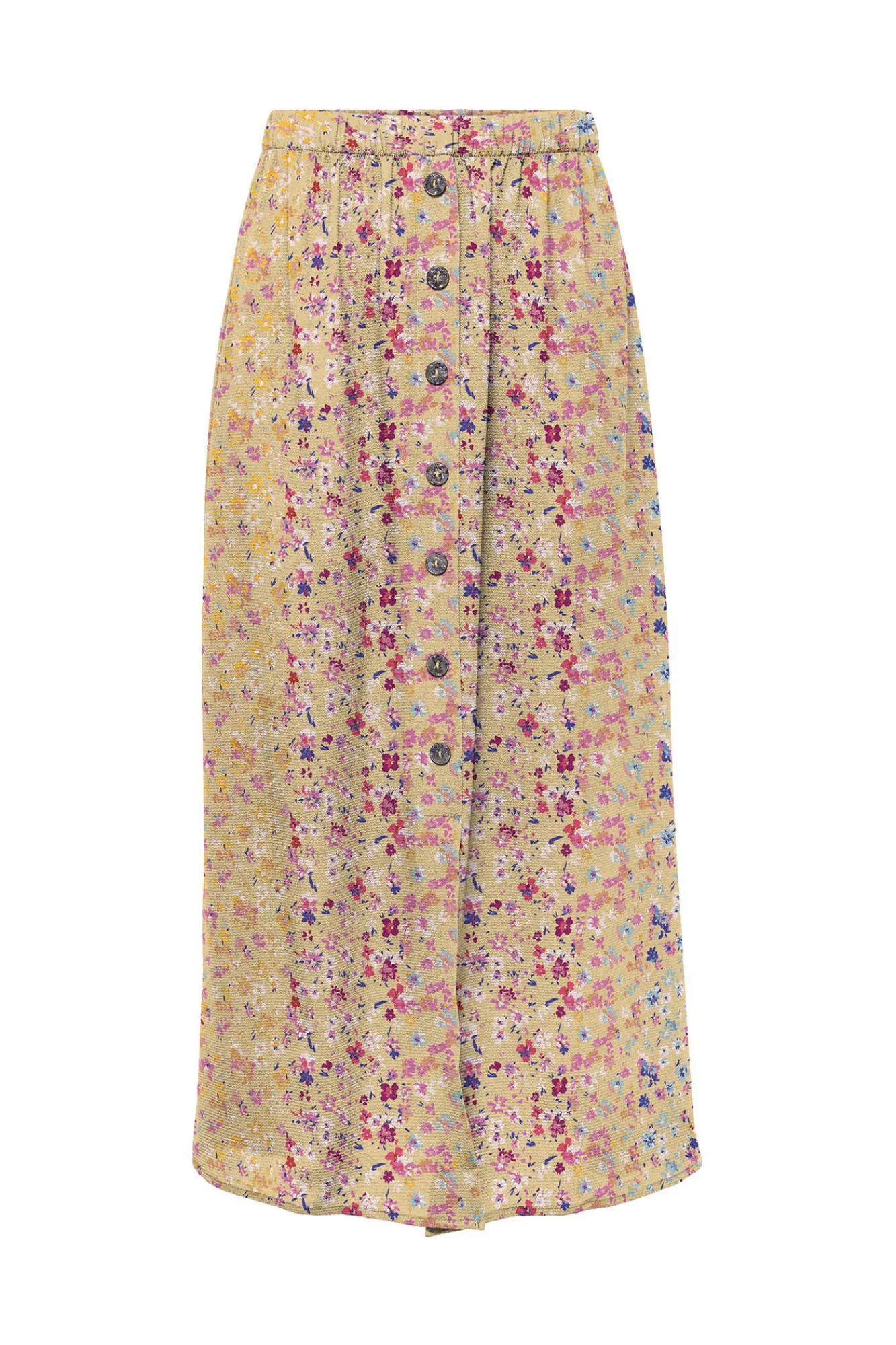 Only Falda Larga Estampada Amarillo Discount
