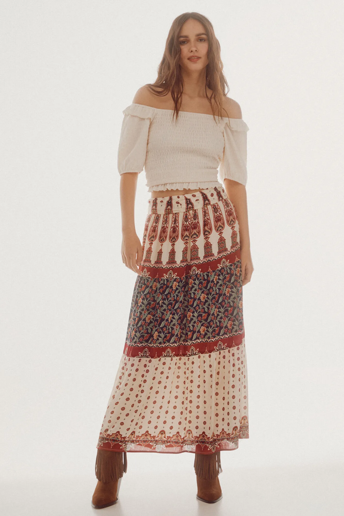 Slowlove Falda Larga Fluida Estampada Multicolor Best
