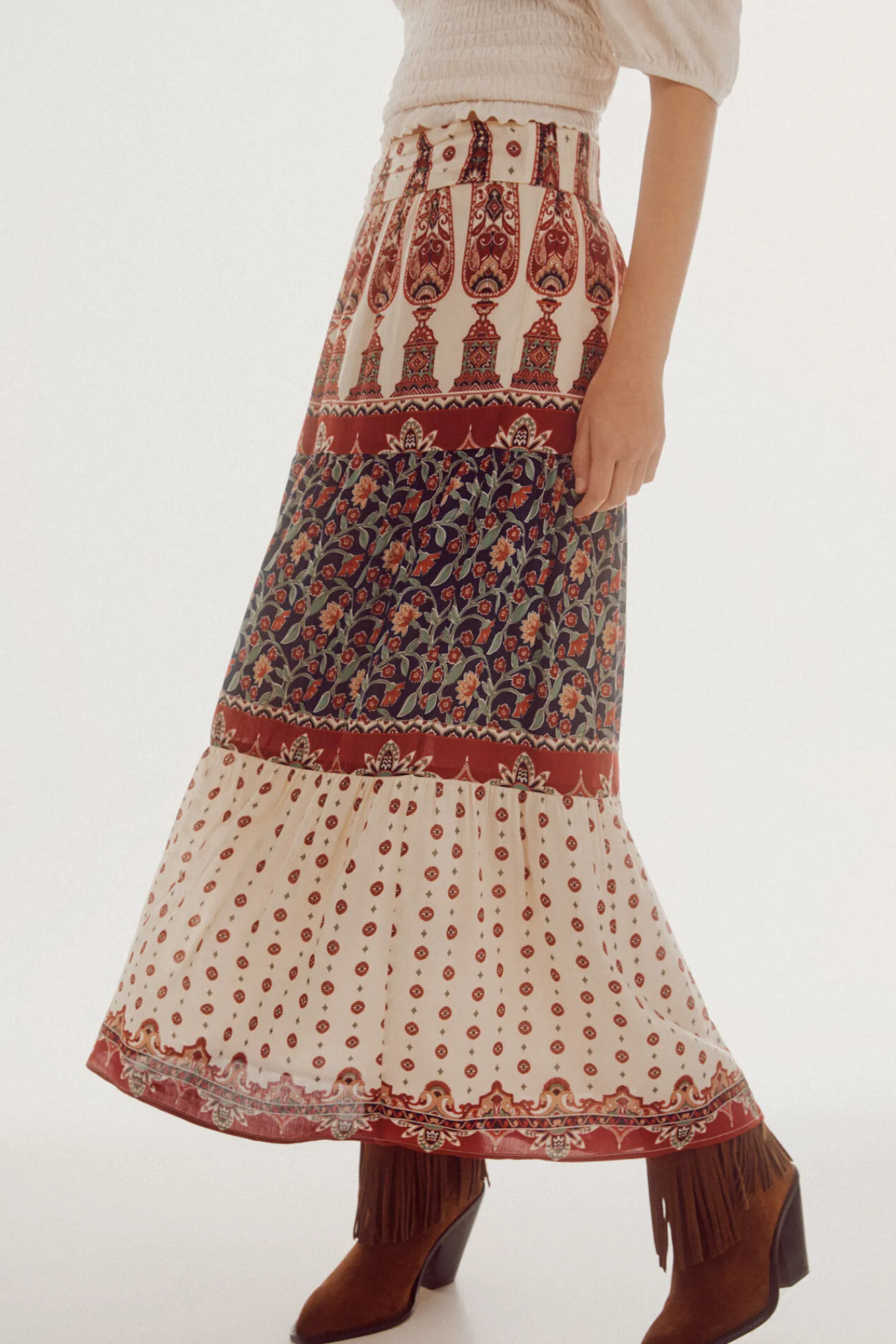 Slowlove Falda Larga Fluida Estampada Multicolor Best