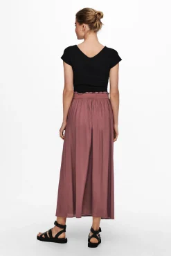 Only Falda Larga Holgada Con Cintura Elastica Rosa Clearance