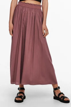 Only Falda Larga Holgada Con Cintura Elastica Rosa Clearance