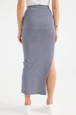 Inside Falda Larga Punto Rayas Navy Best