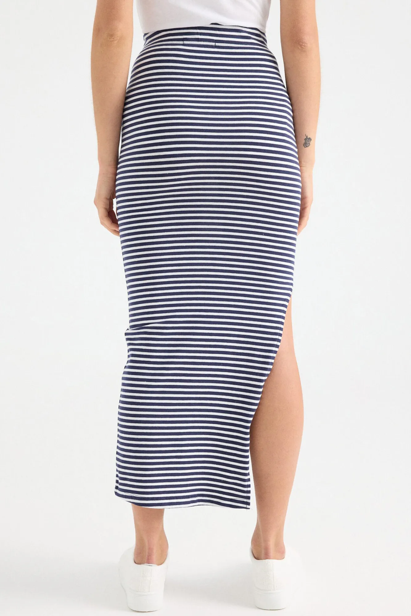 Inside Falda Larga Punto Rayas Navy Best