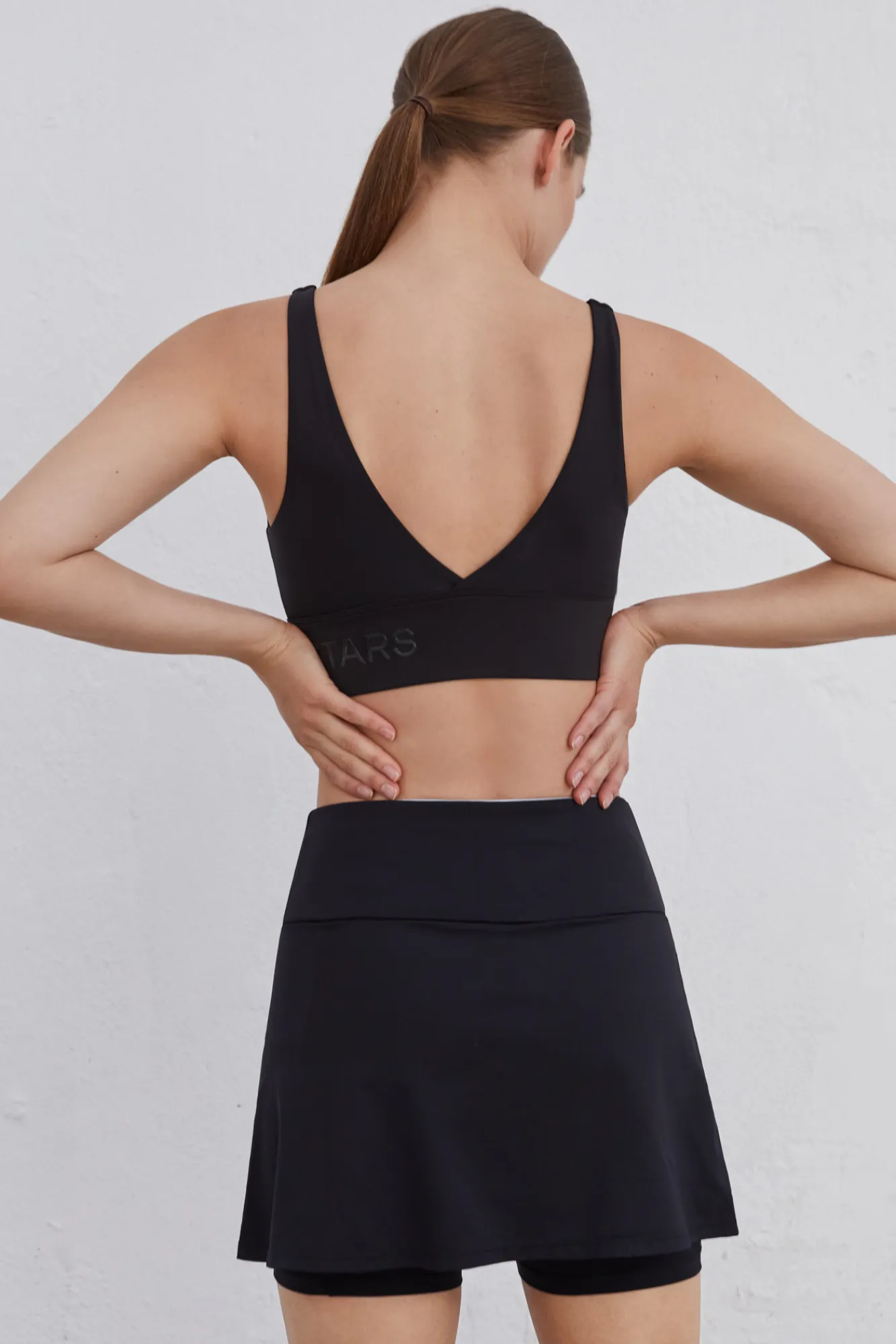 Dash and Stars Falda Malla Interior Negro Hot