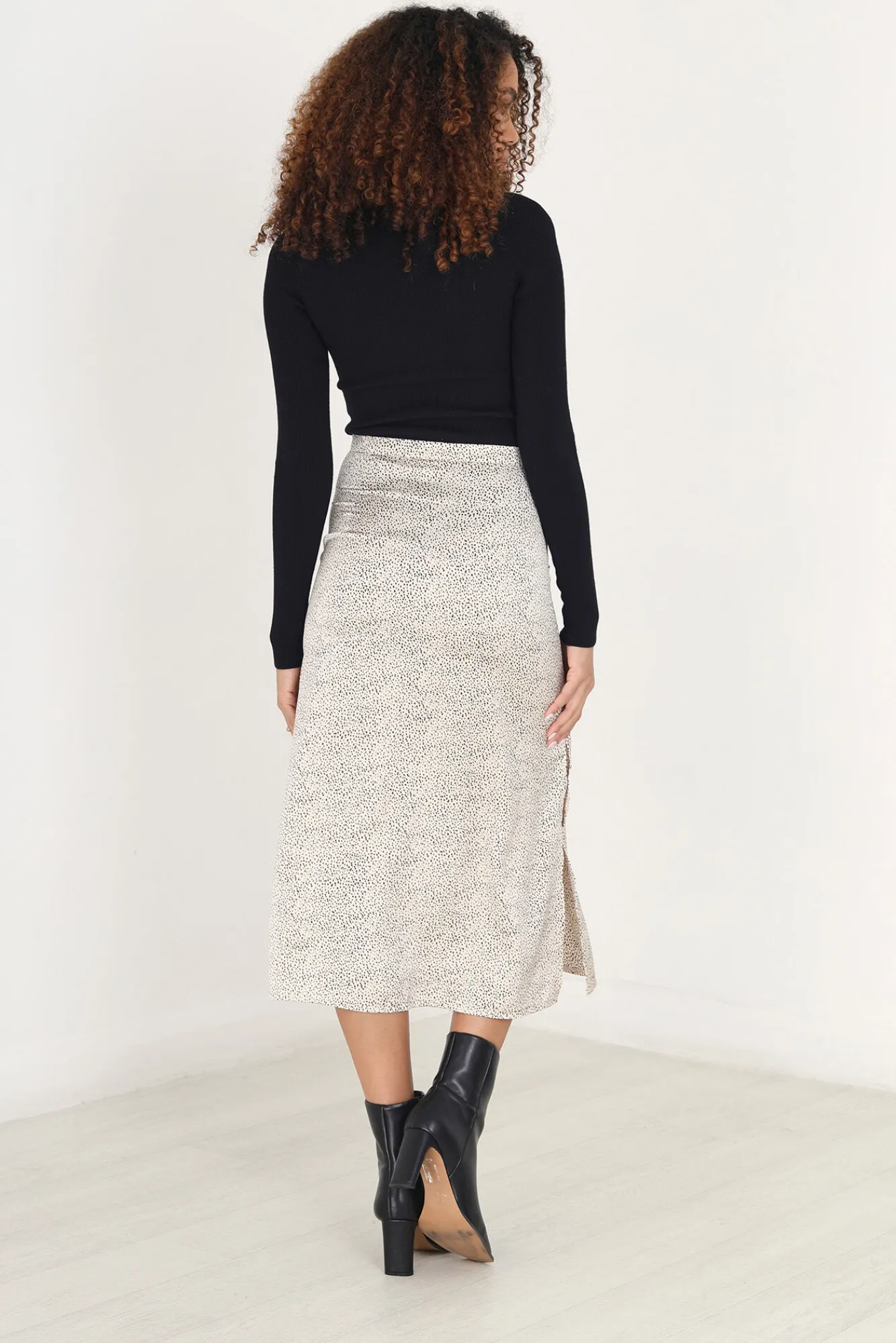 Brave Soul Falda Maxi Con Print De Puntos Estampado Tostado Sale