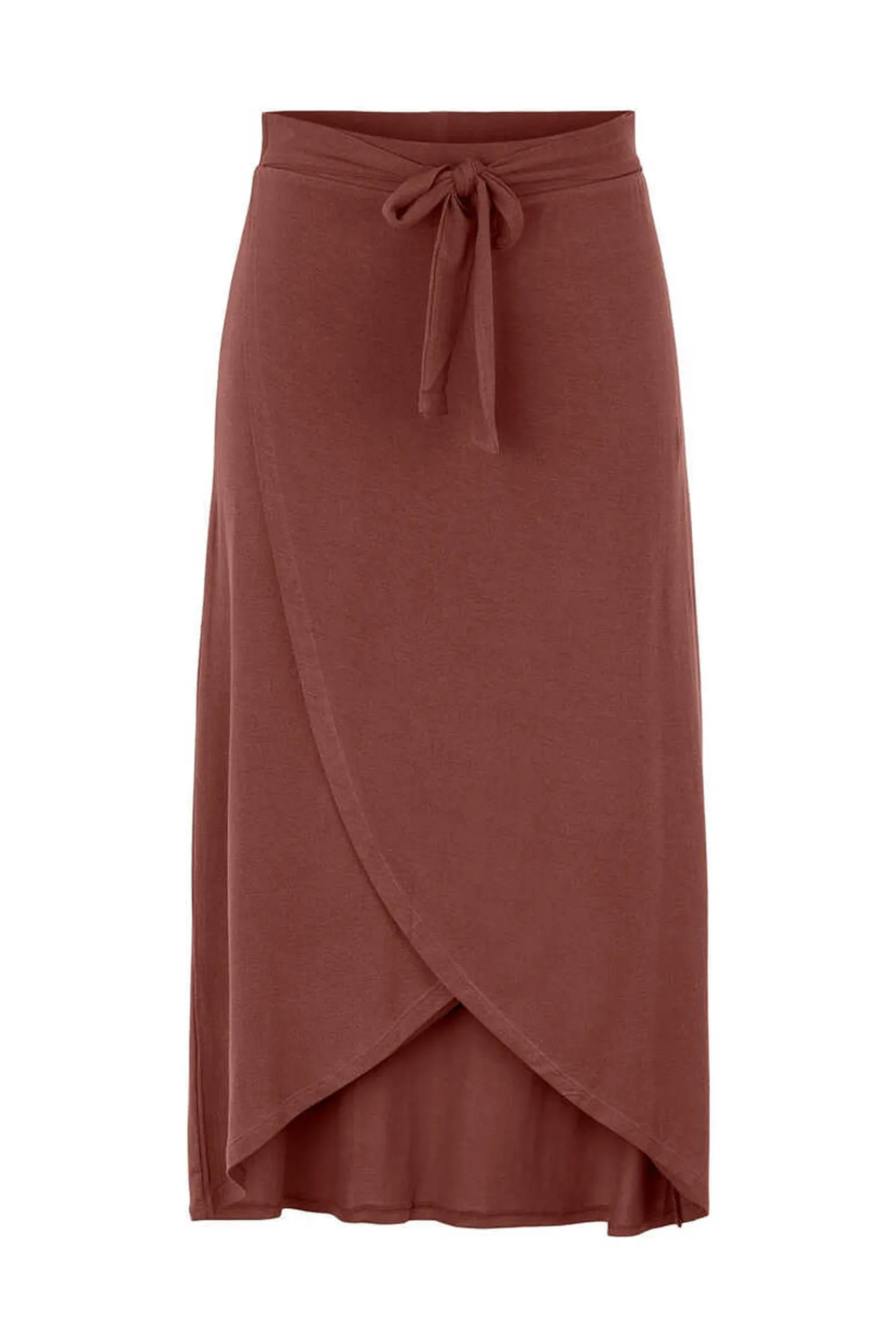 Pieces Falda Midi Con Cierre En Forma De Lazo. Rojo Best