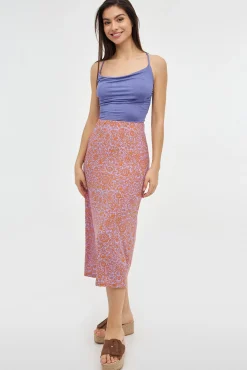 Inside Falda Midi Con Estampado Morado Online