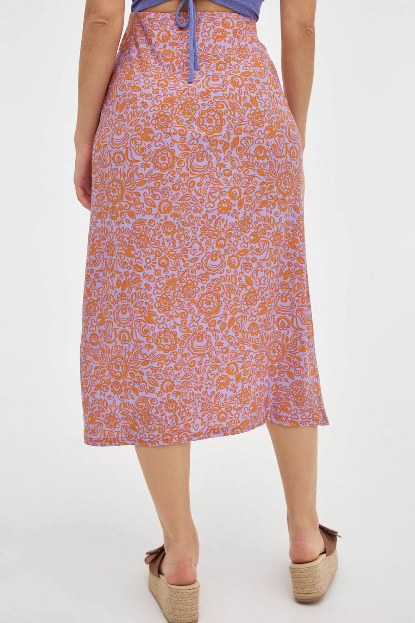 Inside Falda Midi Con Estampado Morado Online