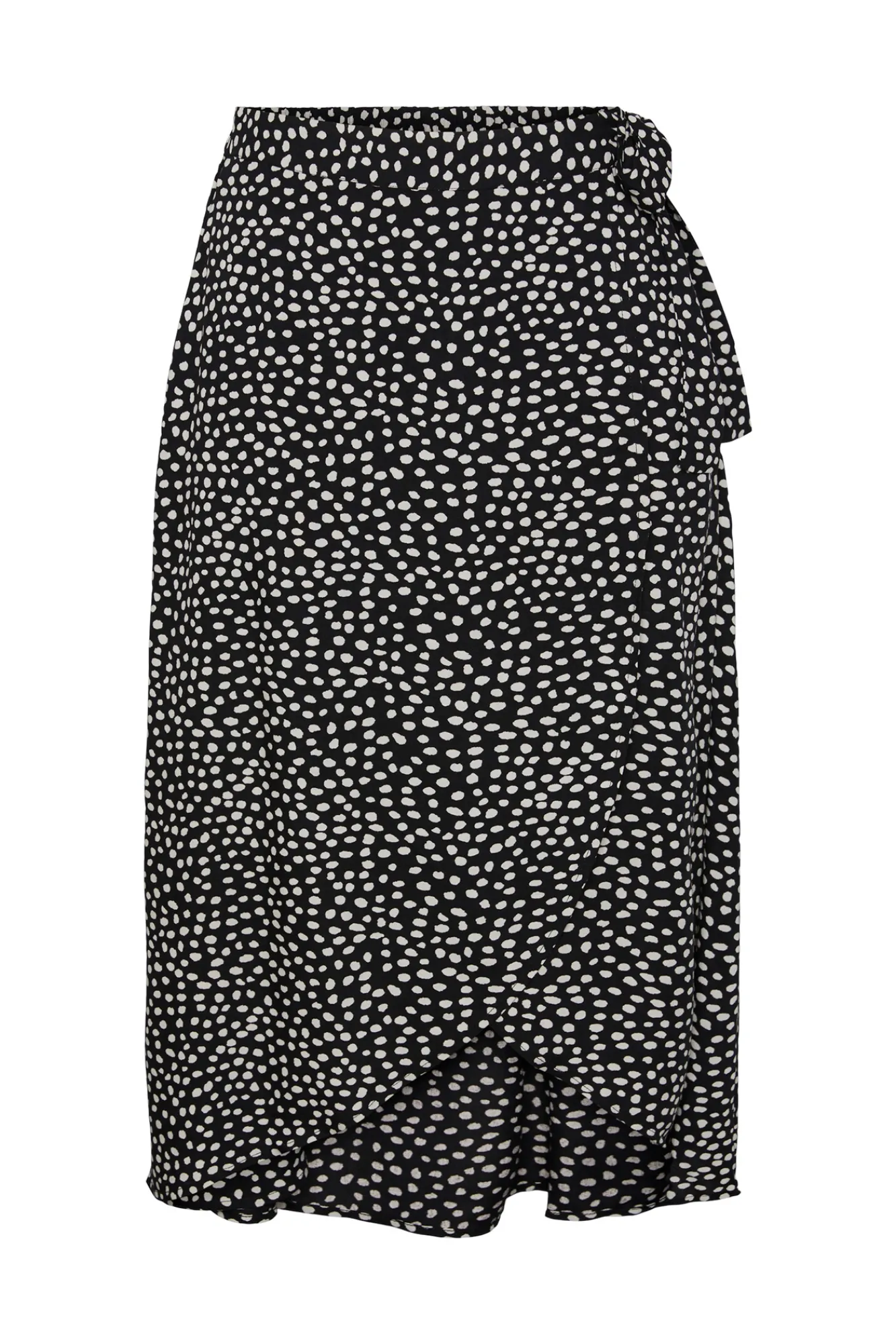Pieces Falda Midi Cruzada. Negro New