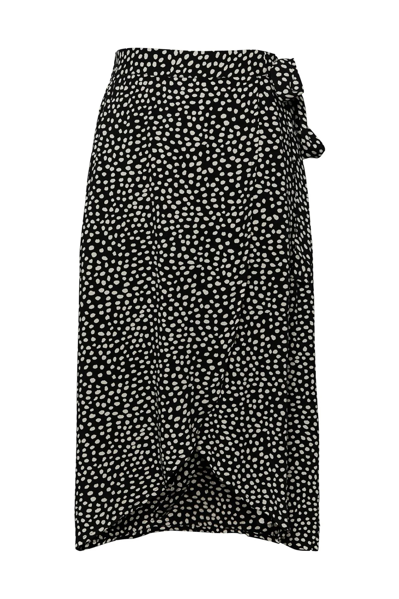 Pieces Falda Midi Cruzada. Negro New