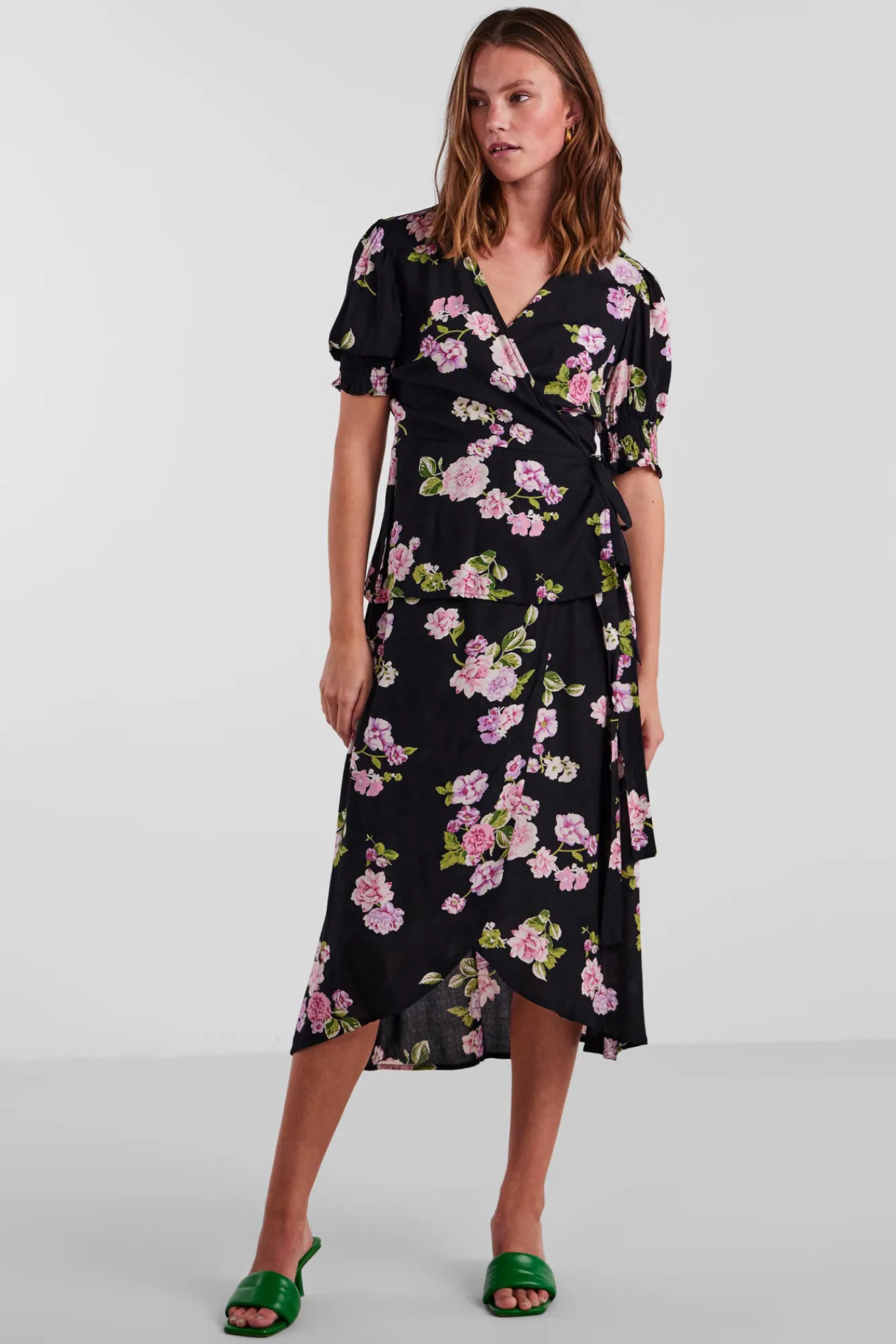 Pieces Falda Midi Cruzada. Multicolor Clearance