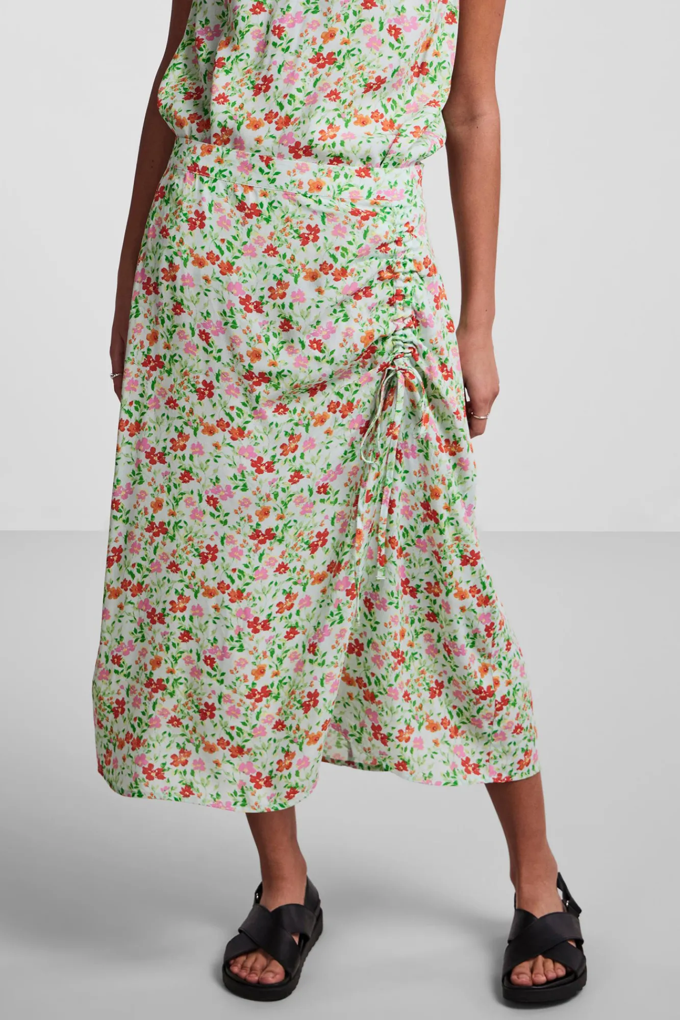 Pieces Falda Midi De Mujer Turquesa Outlet