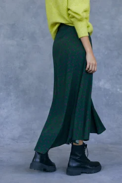 Slowlove Falda Midi Estampada Estampado Verde Online