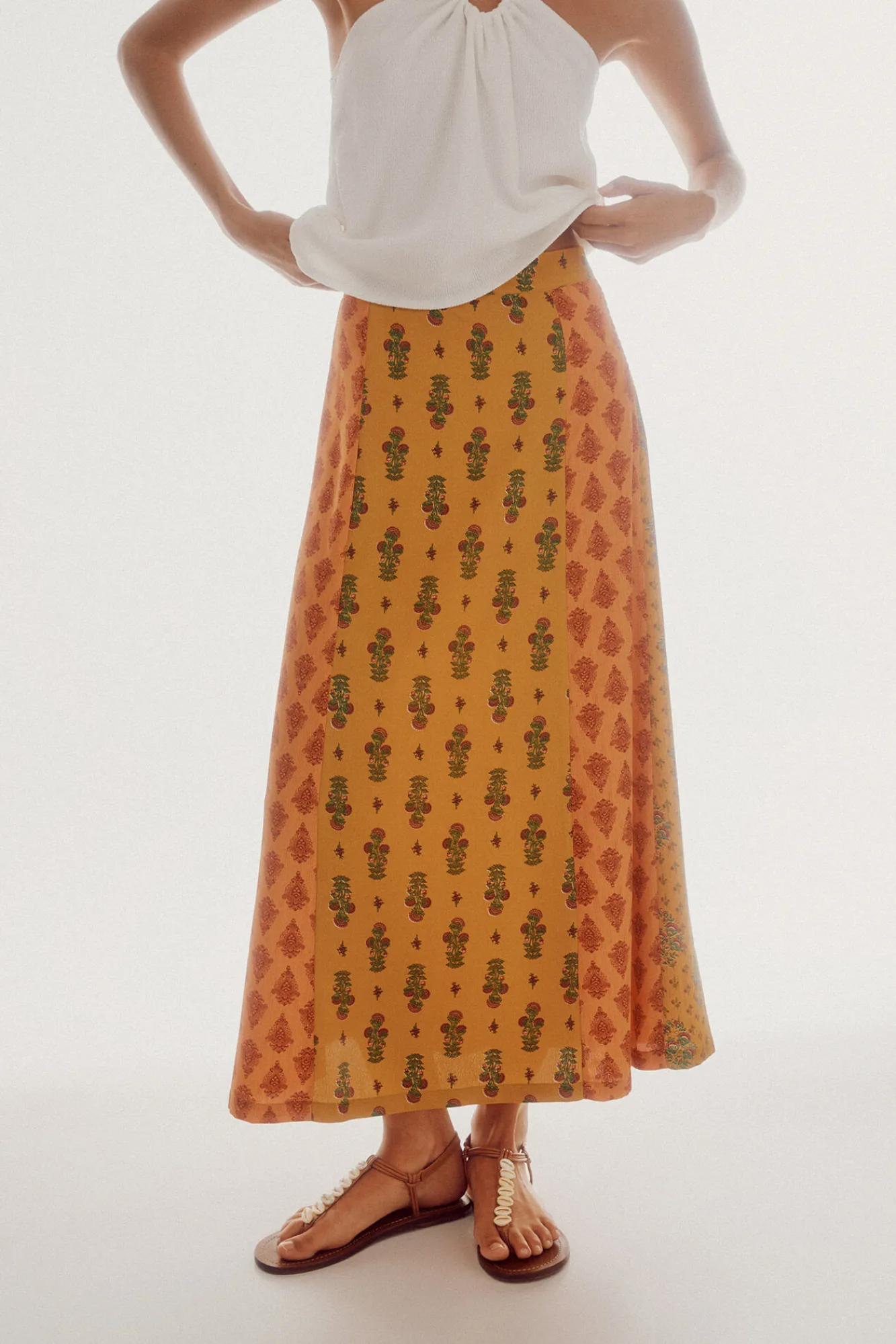 Slowlove Falda Midi Estampada Multicolor Outlet
