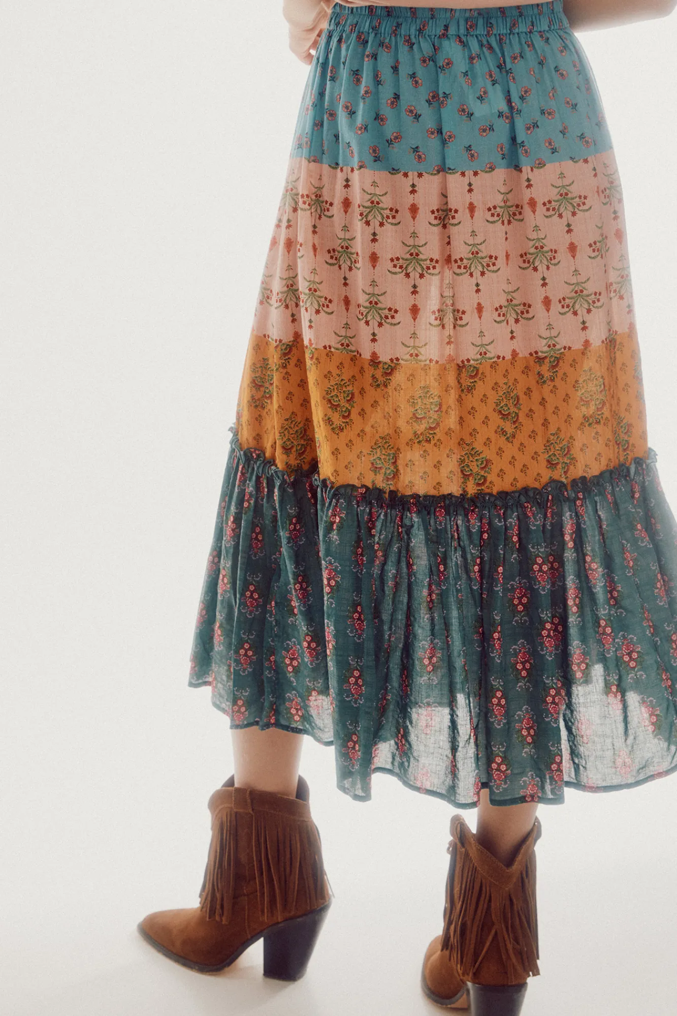 Slowlove Falda Midi Estampada Multicolor Best