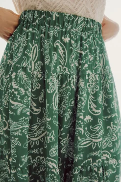 Slowlove Falda Midi Estampada Estampado Verde Hot