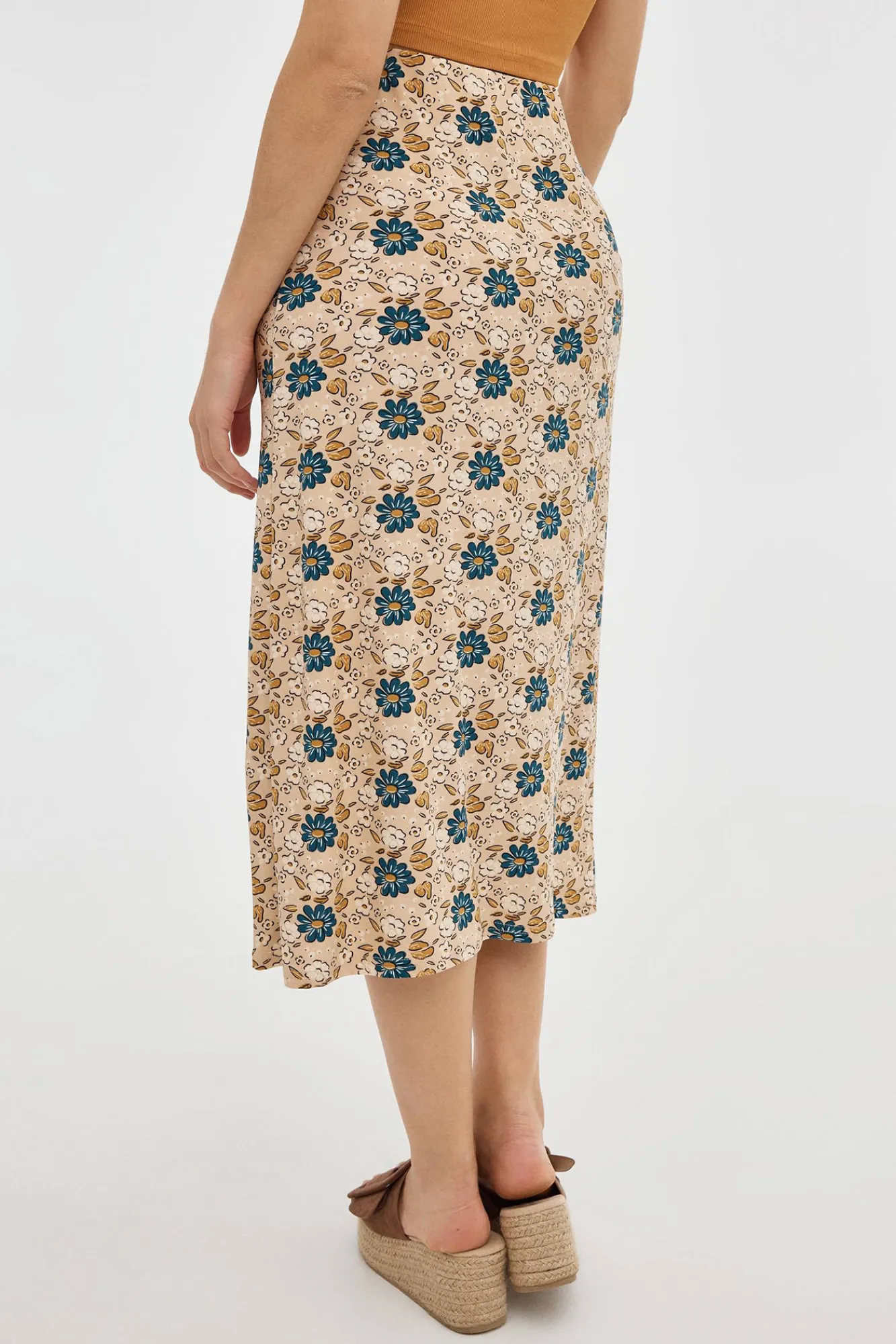 Inside Falda Midi Print Ajustada Multicolor Hot