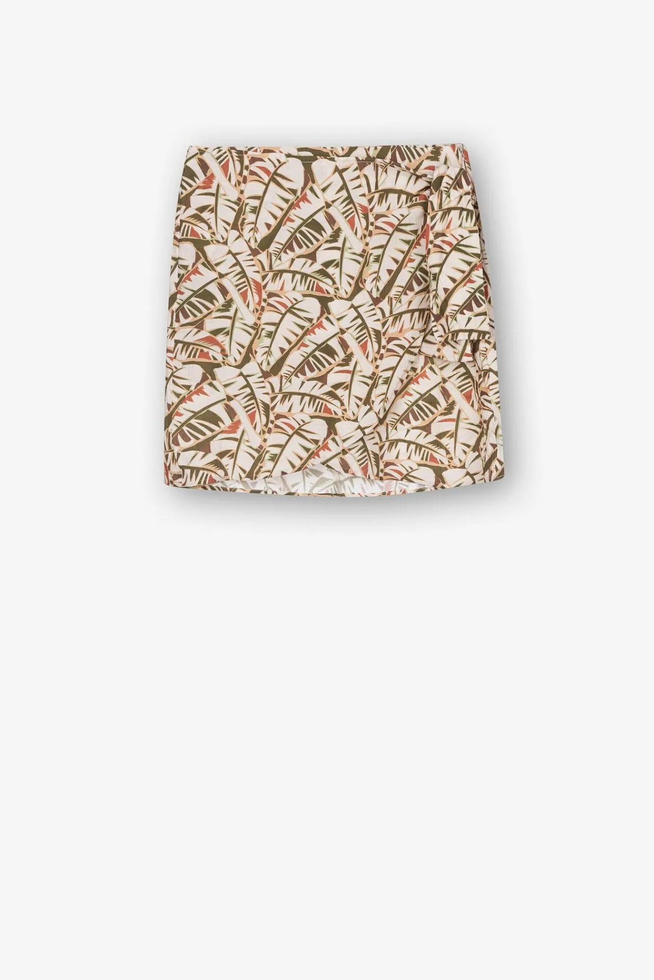 Tiffosi Falda Mini Cruzada Con Nudo Estampada Verde
