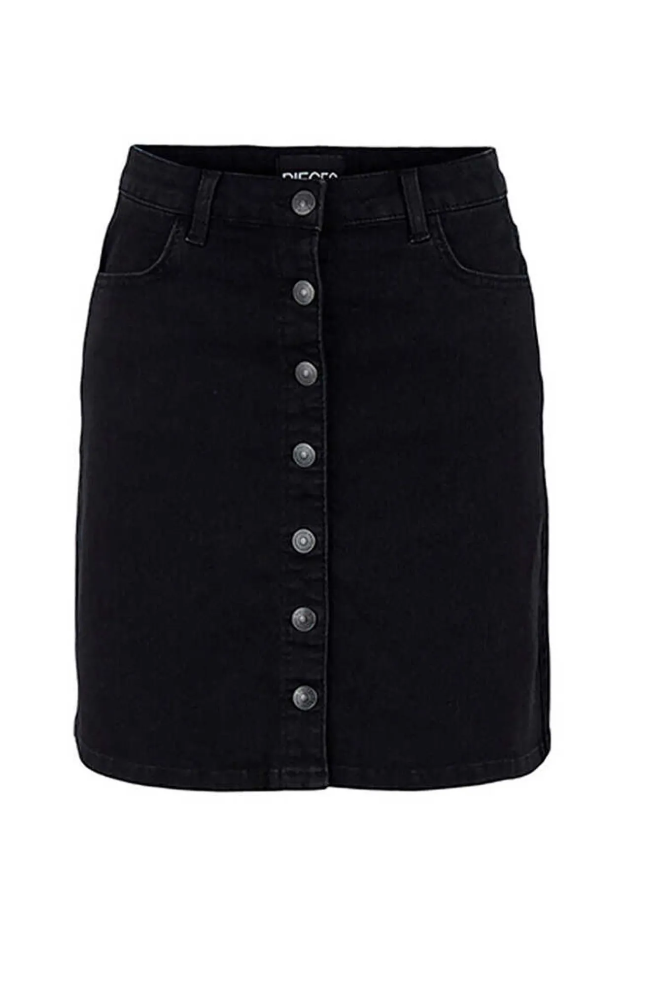 Pieces Falda Mini Denim Negro