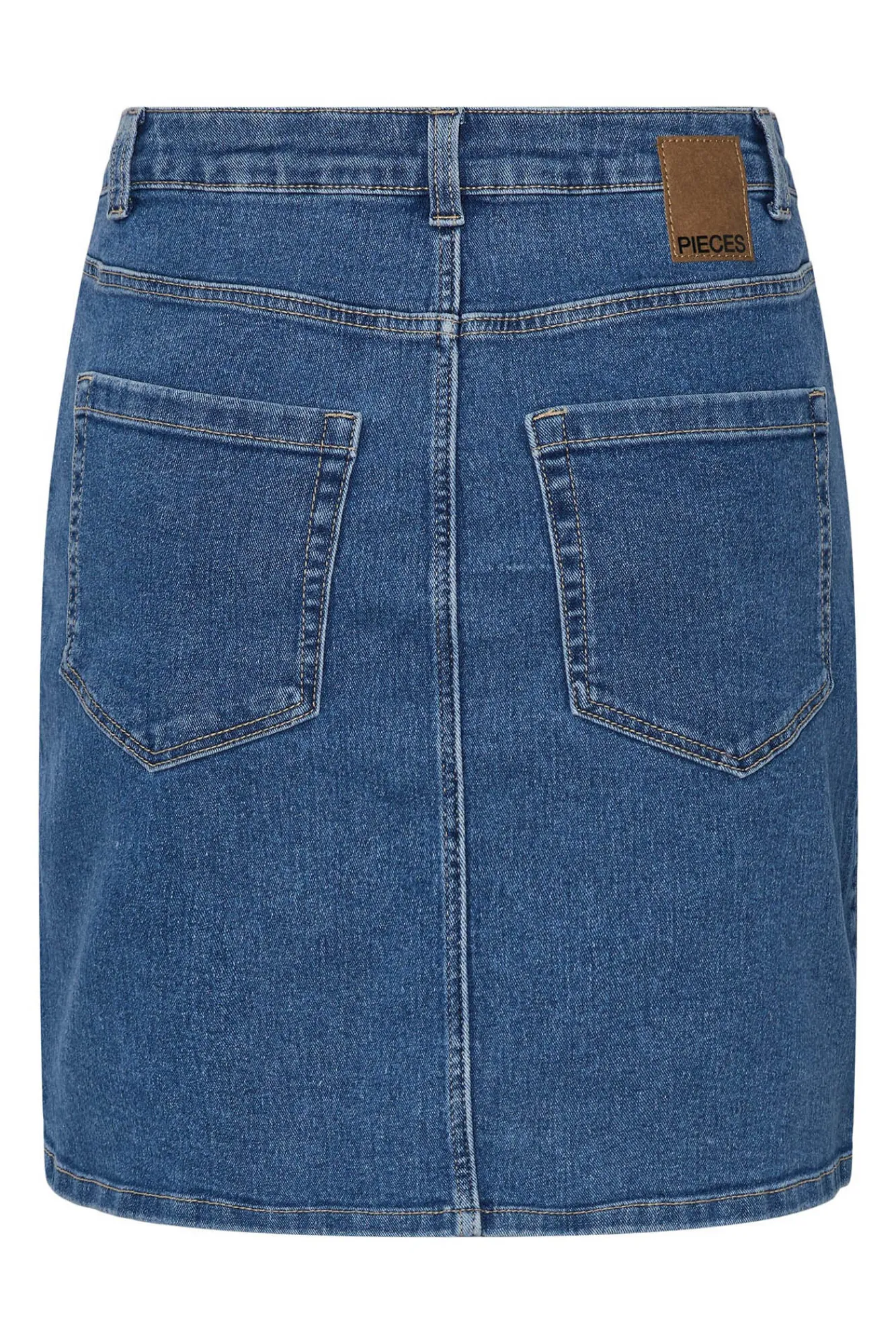 Pieces Falda Mini Denim Azul Medio Discount