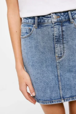 * Falda Mini Denim Azul Medio Outlet