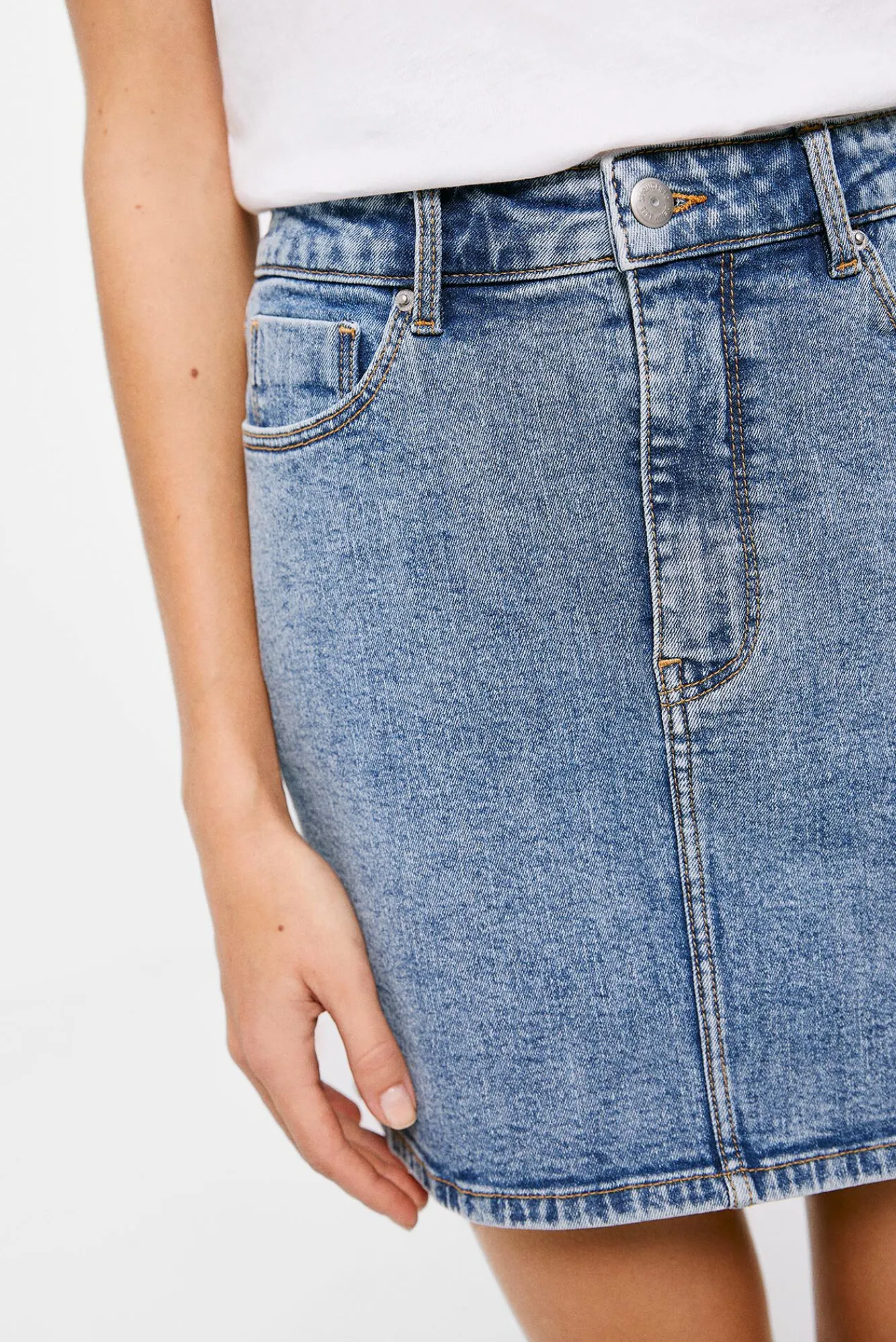* Falda Mini Denim Azul Medio Outlet
