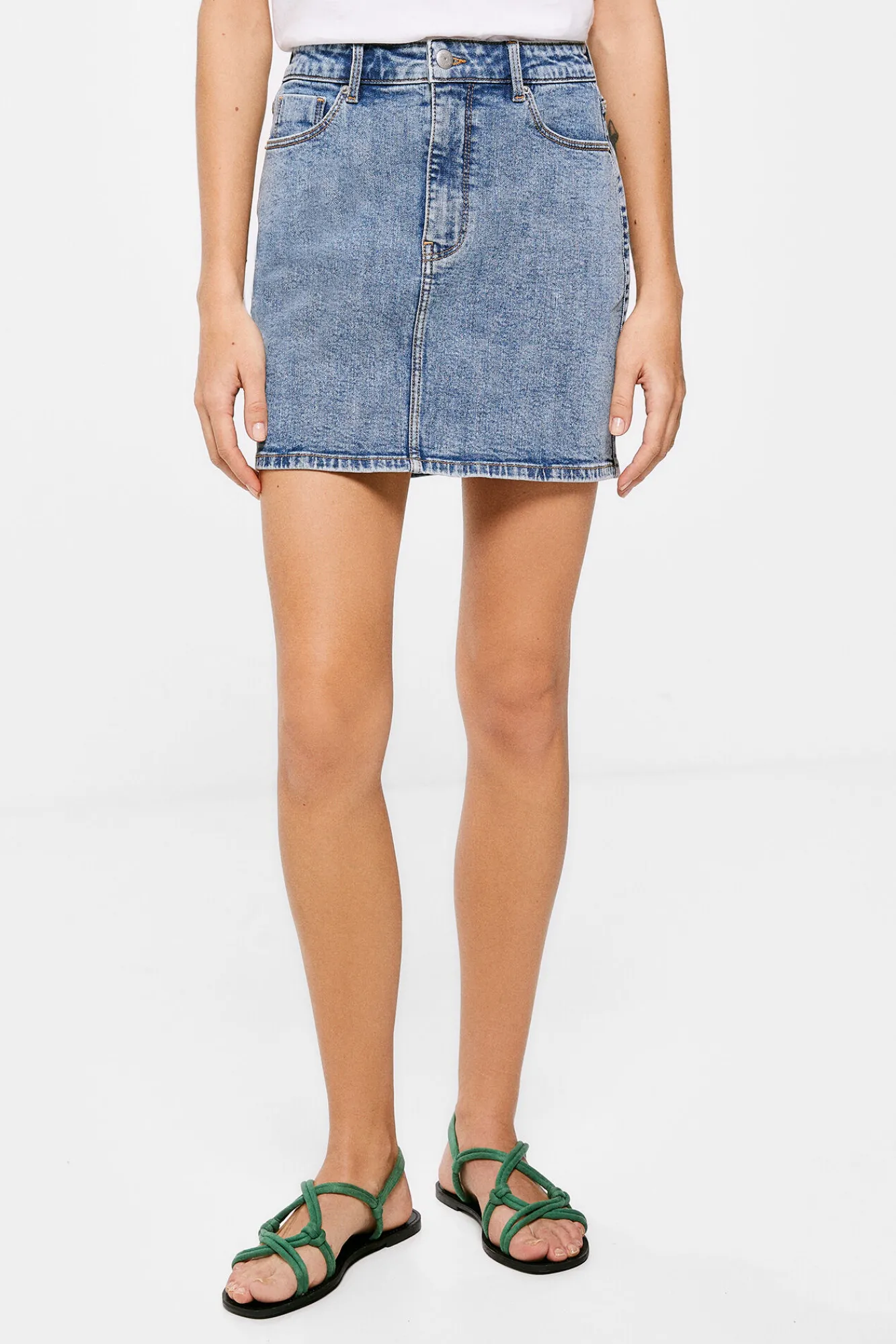 * Falda Mini Denim Azul Medio Outlet