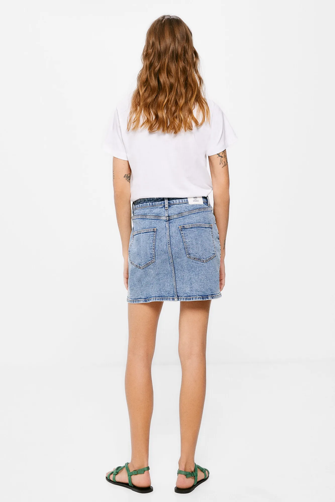 * Falda Mini Denim Azul Medio Outlet