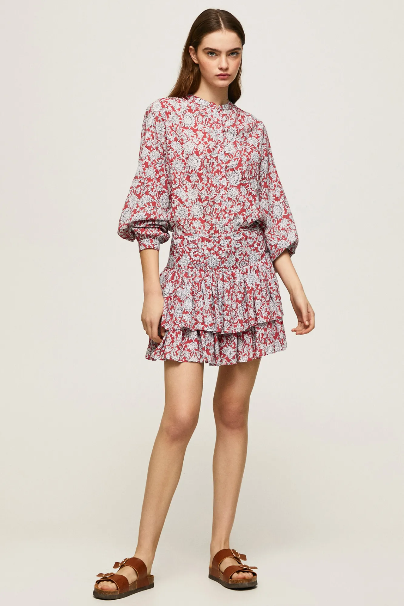 Pepe Jeans Falda Mini Estampada Con Volantes Multicolor Online