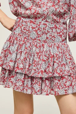 Pepe Jeans Falda Mini Estampada Con Volantes Multicolor Online