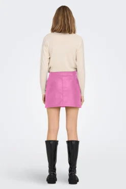 Only Falda Mini Polipiel Morado Clearance