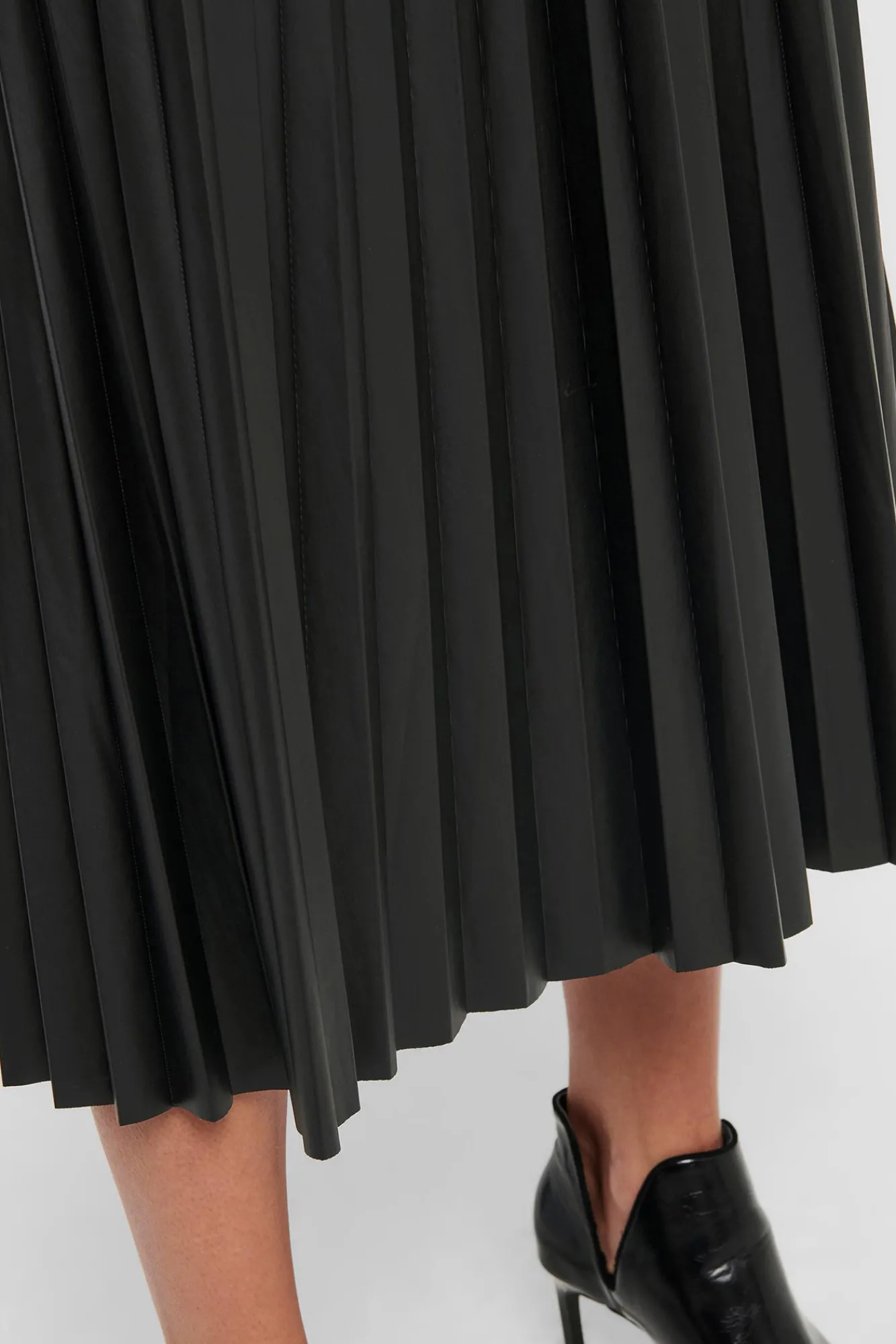 Only Falda Plisada Midi Polipiel Negro Discount