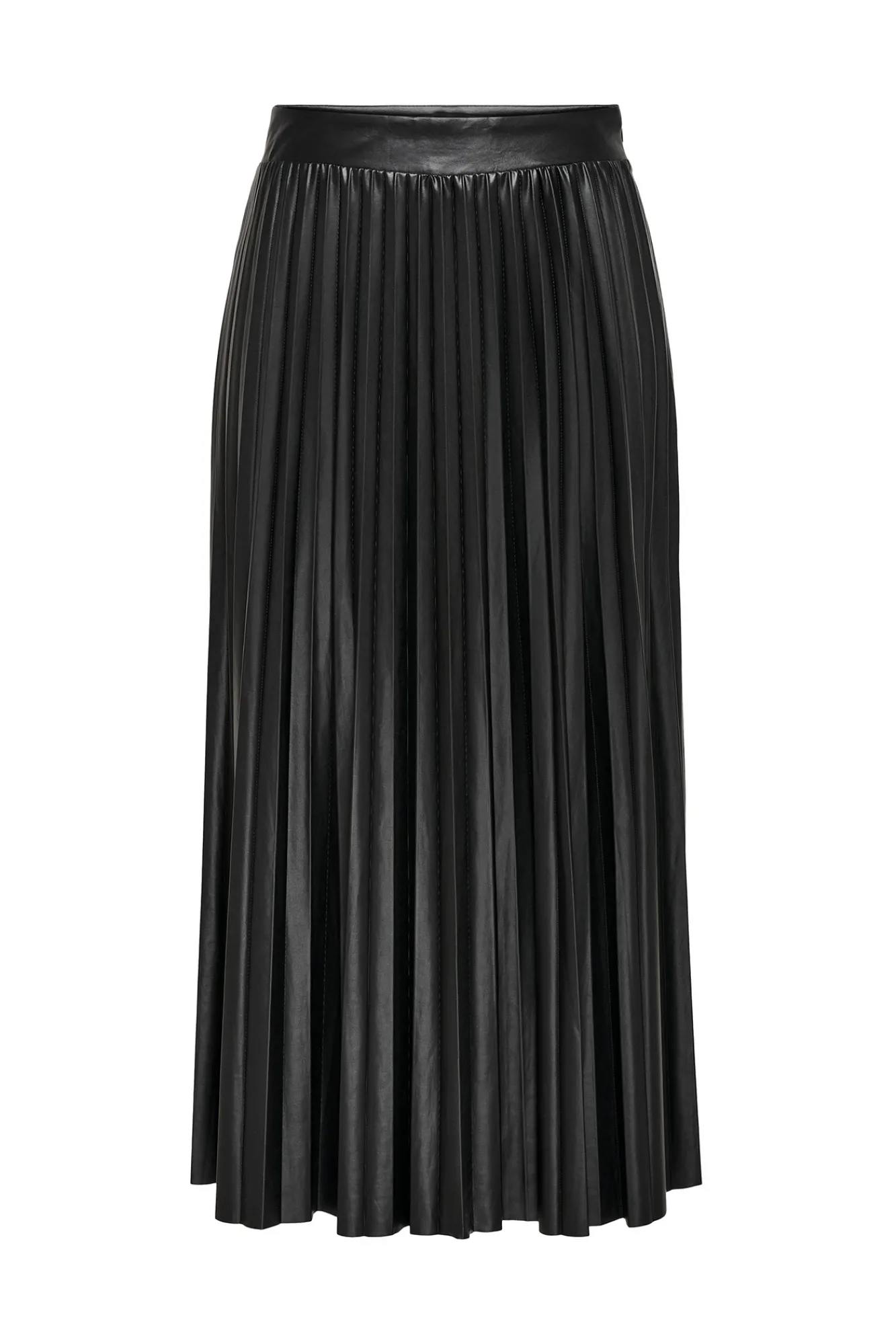 Only Falda Plisada Midi Polipiel Negro Discount