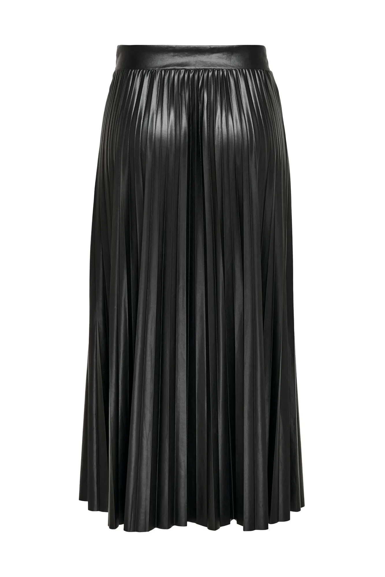 Only Falda Plisada Midi Polipiel Negro Discount