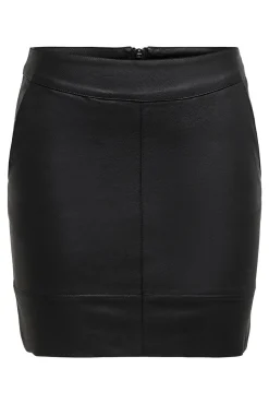 Only Falda Polipiel Negro Best