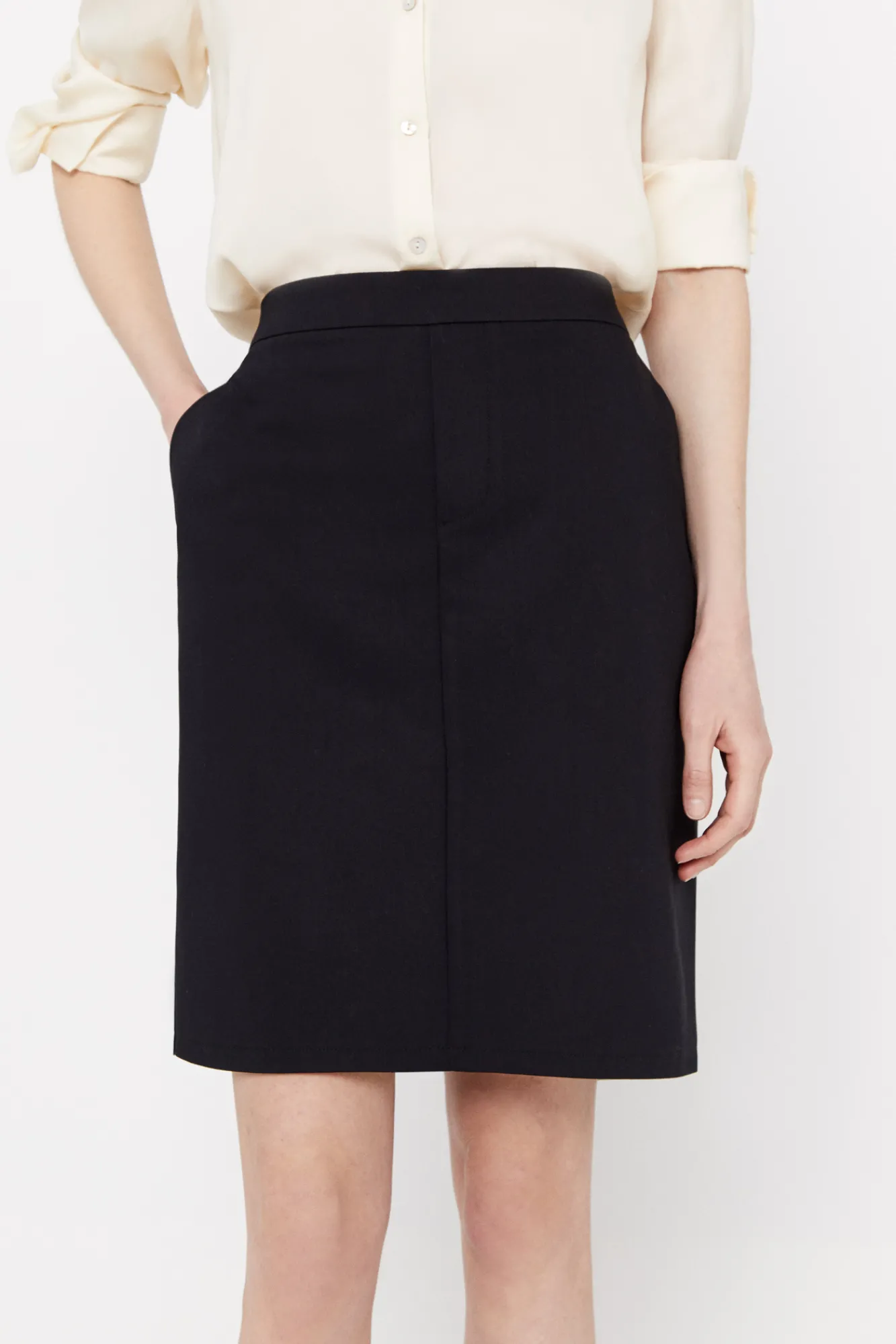 Cortefiel Falda Recta Negro Sale