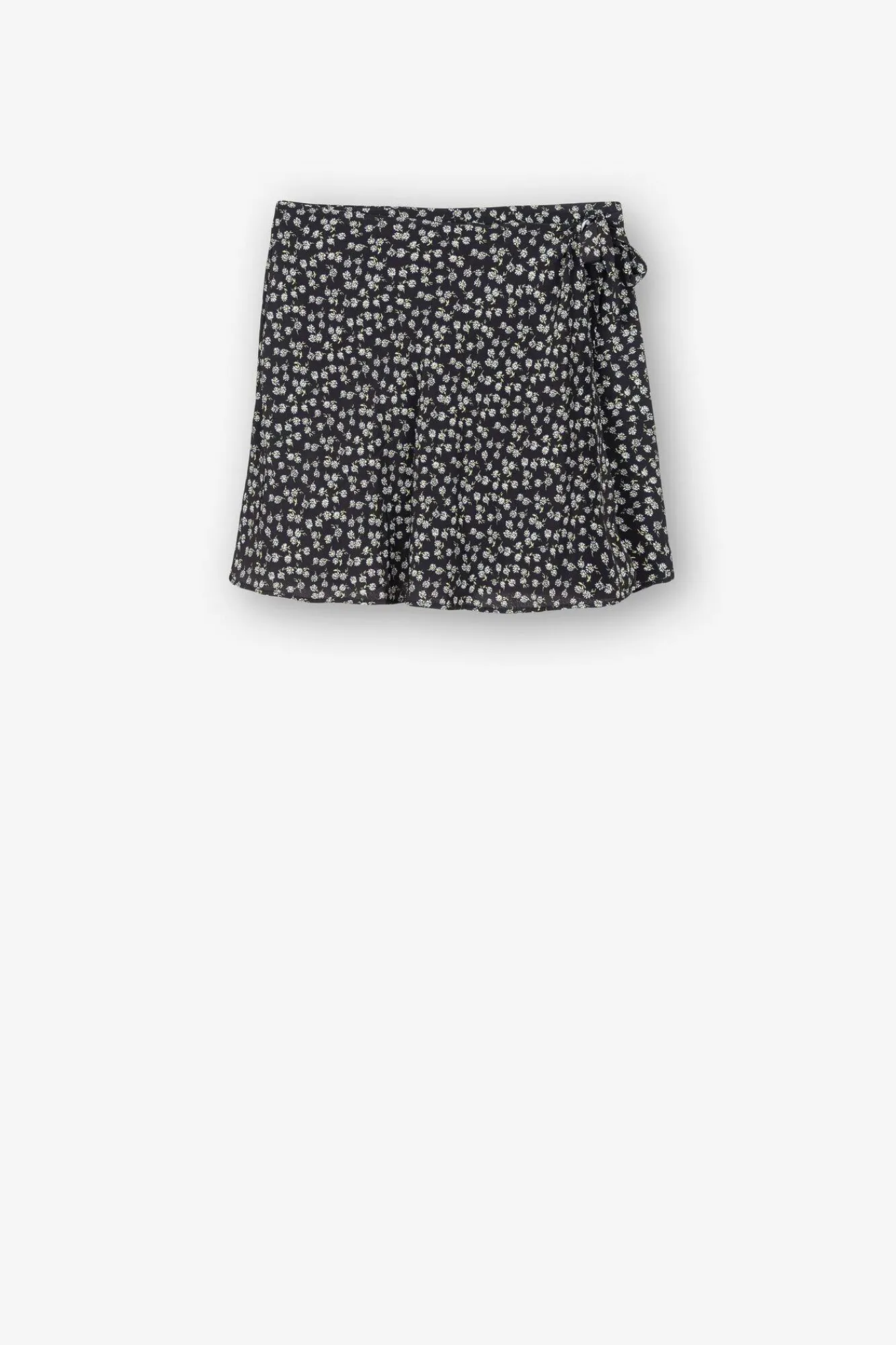 Tiffosi Falda Shorts Fluida Estampado Floral Negro