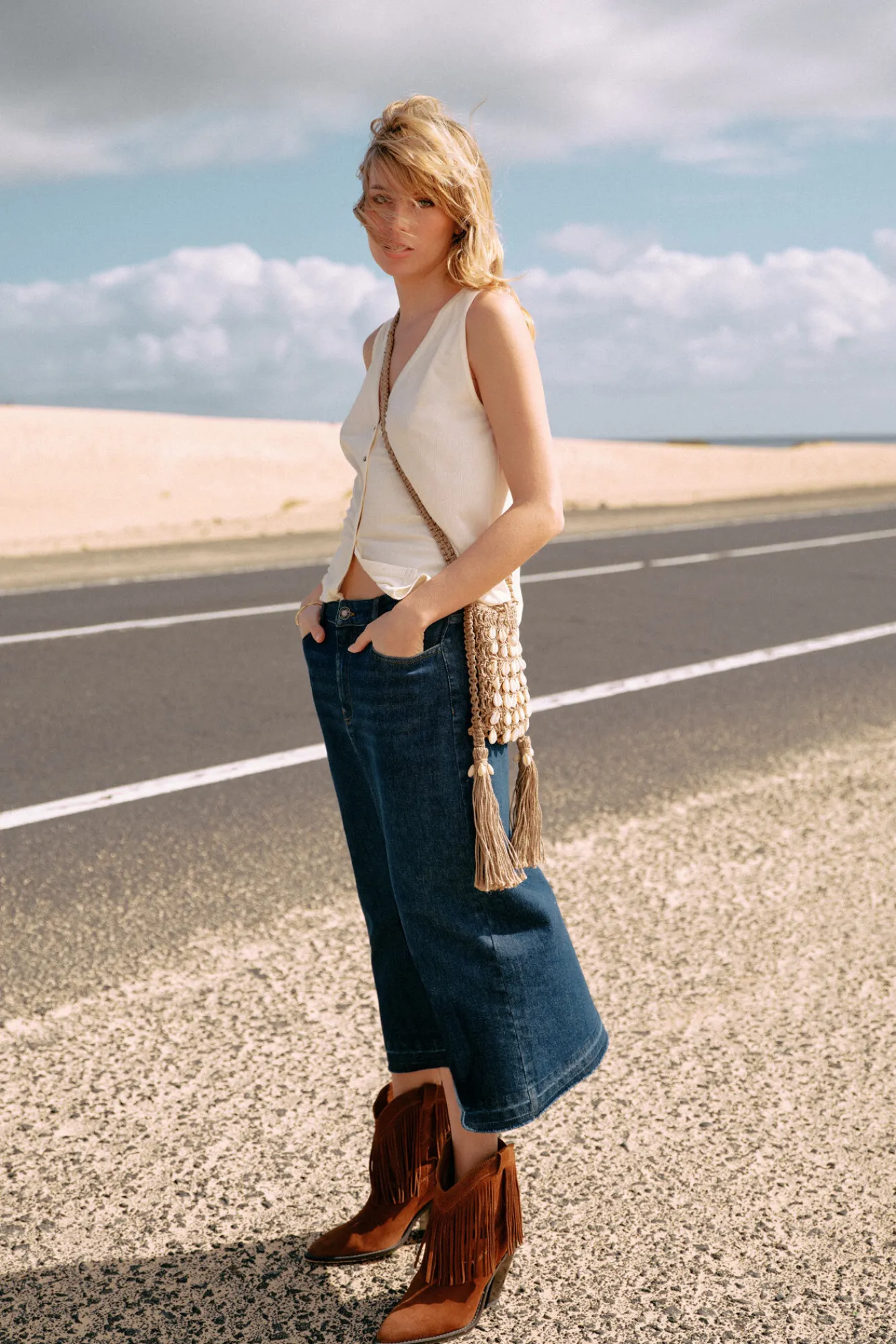 Slowlove Falda Vaquera Larga Azul Sale