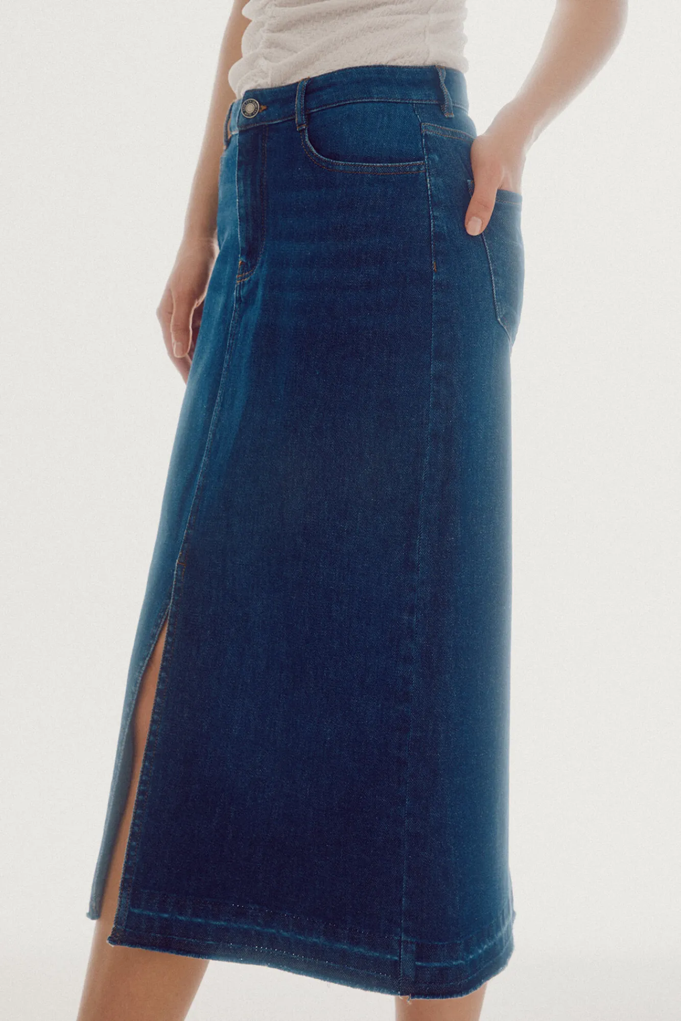 Slowlove Falda Vaquera Larga Azul Sale