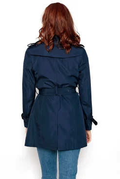Brave Soul Gabardina Abotonada Con Cinturon Navy Hot
