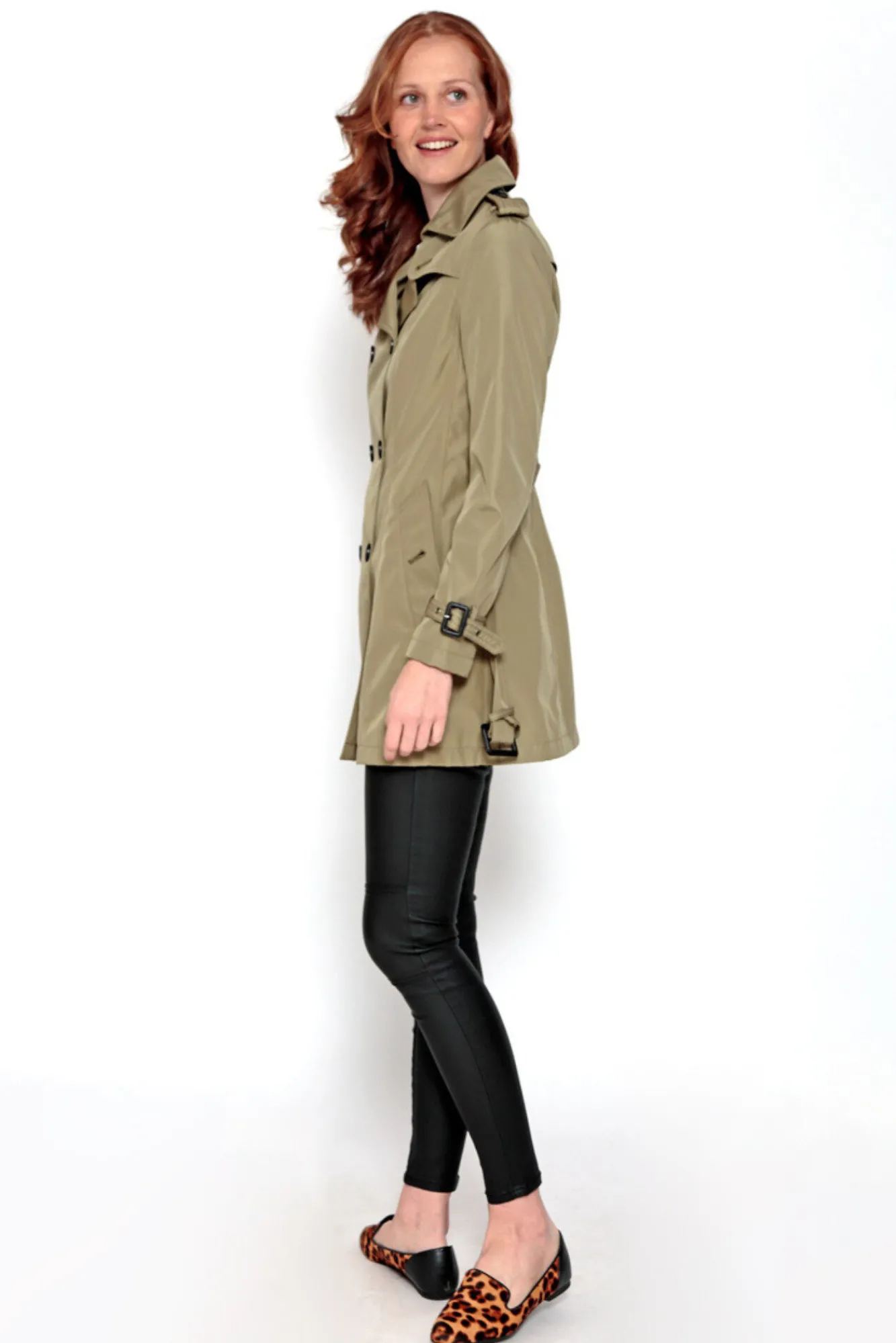Brave Soul Gabardina Abotonada Con Cinturon Kaki Claro New