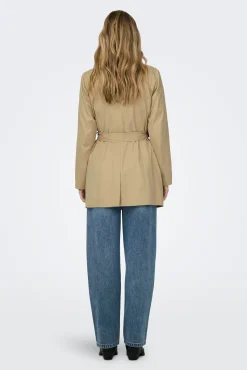 Only Gabardina Clasica Algodon Marron Medio Discount