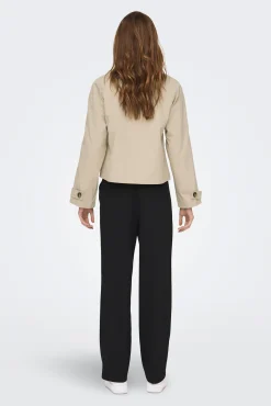 Only Gabardina Corta Algodon Gris Medio Online