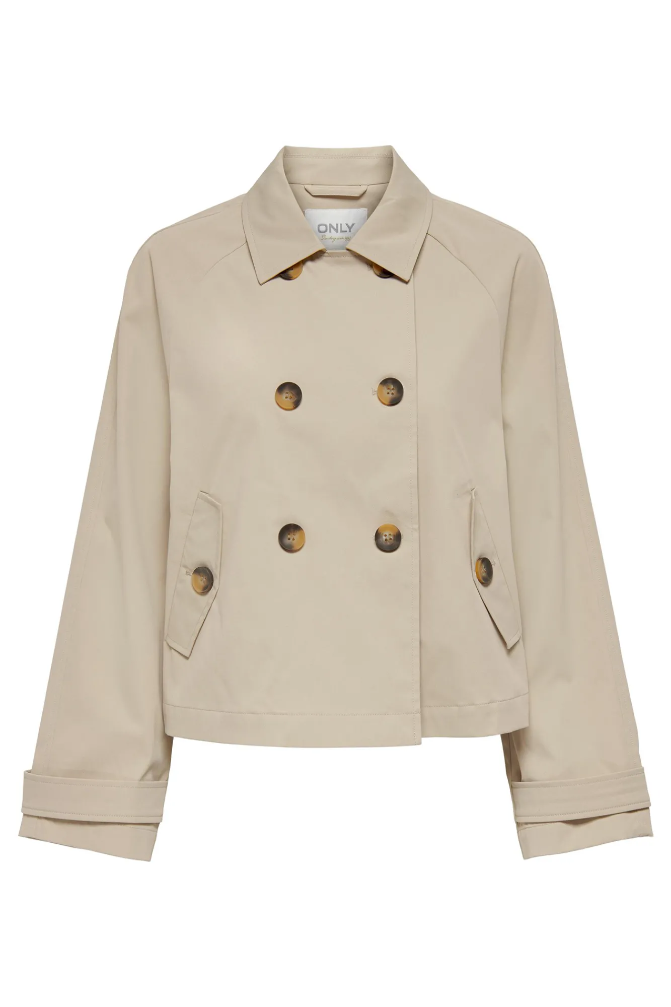 Only Gabardina Corta Algodon Gris Medio Online