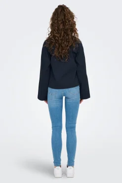 Only Gabardina Corta Algodon Azul Medio Sale