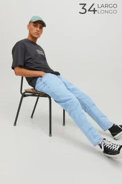 Jack & Jones Jeans Frank Azul Claro Cropped Azul Medio